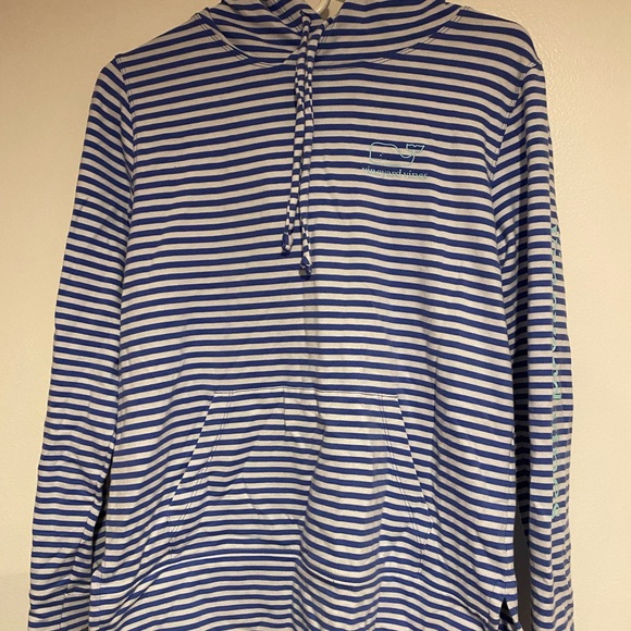 Vineyard Vines blue and white striped hoodie - Picture 1 of 5